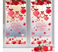 ComfyHarbor Lot de 2 autocollants double face en PVC pour fenêtre de Saint-Valentin, décoration de maison, salle de te, portes en verre (B)