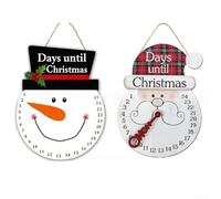 ComfyHarbor Lot de 2 calendriers de l'Avent en bois avec panneau de compte à rebours sur le thème du Père Noël, décoration murale, pour la maison, le bureau, saison festive, 21,8 x 29,9 cm (2)