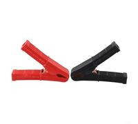 ComfyHarbor Lot de 2 connecteurs de batterie 100 A entièrement isolés pour pince crocodile avec dents plaquées cuivre et forte adhérence pour test de batterie de voiture, rouge et acier PVC