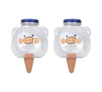 ComfyHarbor Lot de 2 dispositifs d'arrosage automatique en forme de cochon, dispositif d'irrigation goutte à goutte pour plantes d'intérieur et d'extérieur, outils d'entretien des plantes à libération