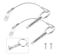 ComfyHarbor Lot de 2 goupilles à dégagement rapide de 6,3 mm, avec cordon, raccord de pont de bateau en acier inoxydable 316 de qualité marine, goupille de corde anti-perte, pour canoë Bimini Top