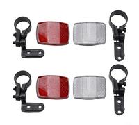ComfyHarbor Lot de 2 paires de réflecteurs de vélo avant blancs et arrière rouges avec supports de fixation pour guidon et tige de selle