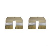 ComfyHarbor Lot de 2 pinceaux à chaux en forme de U 200 mm à poils naturels à double tête pour une application lisse de peinture minérale sur les murs, la brique et la maçonnerie