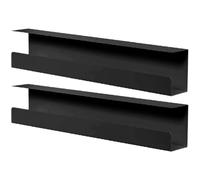 ComfyHarbor Lot de 2 plateaux de gestion de câbles en métal pour bureau et maison 43,2 cm (noir)