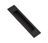 ComfyHarbor Lot de 2 poignées fendues intégrées pour porte coulissante, porte de poche, porte pliante, en alliage d'aluminium, finition grise moderne, 160 x 38 mm (noir)