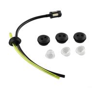 ComfyHarbor Lot de 3 kits de ligne avec filtre et poire d'amorçage pour débroussailleuse, tondeuse à gazon, taille-haie, tuyau en PVC noir et jaune de 24 cm et 15 cm