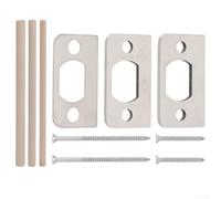 ComfyHarbor Lot de 3 plaques de gâche de porte en acier inoxydable très résistantes pour réglage du loquet dormant Utilisation intérieure (courbure argentée)