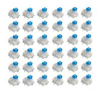 ComfyHarbor Lot de 36 commutateurs de clavier mécaniques tactiles à 3 broches, touches bleues 50 gf pour échange à chaud et soudure, compatibles avec les claviers standard MX, y compris pour redragon