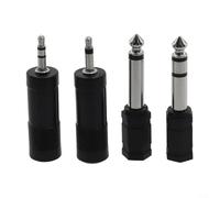 ComfyHarbor Lot de 4 adaptateurs de casque stéréo 3,5 mm femelle vers mâle 6,35 mm, convertisseur jack 6,35 mm pour amplis de guitare, interfaces audio, consoles de mixage et studio