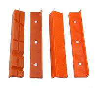 ComfyHarbor Lot de 4 coussinets magnétiques pour étau d'établi de 10,2 cm, 12,7 cm, couvertures en caoutchouc souple avec aimants intégrés pour perceuse à bois, tissage uni orange et ensemble en forme