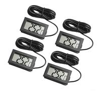 ComfyHarbor Lot de 4 thermomètres numériques LCD avec sonde externe de 2 m, moniteur de température étanche, pour réfrigérateur, congélateur, aquarium, de -50 °C à 70 °C,