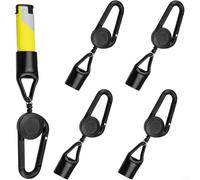 ComfyHarbor Lot de 5 coques rétractables en ABS noir pour démarrage de flamme, étui compact pour camping, randonnée, allume-feu en plein air, outil pour un accès facile et un rangement facile