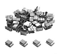 ComfyHarbor Lot de 50 clips de câble en acier inoxydable pour panneau solaire, double serre-câble pour cadre de remorque, bateau, organisateur de harnais de fils métalliques 304 pour câbles de 6 à 6,5