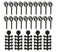 ComfyHarbor Lot de 50 perles d'arrêt de crochet et 20 vis d'appât pour la pêche à la carpe, ensemble de bouchons de bas de ligne en cuivre ABS pour présentation de bas de ligne Chod Ronnie, noir (A)