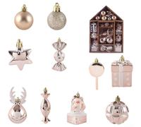 ComfyHarbor Lot de 6 boules de Noël en plastique peintes à la main 24,5 x | Détails peints à la main, finition vive, aspect réaliste, améliore les décorations de vacances, l'esprit festif