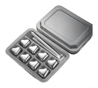 ComfyHarbor Lot de pierres à whisky en acier inoxydable 304 réutilisables pour refroidir les boissons sans diluer la saveur, conçues pour un refroidissement rapide et une utilisation prolongée (C)