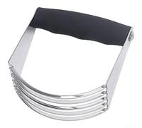 ComfyHarbor Mélangeur de farine en acier inoxydable avec tête incurvée, poignée en TPR - Outil de cuisson pour mélanger le beurre et la pâte, batteur compact de 12,9 x 10,9 x 5,3 cm pour boulangerie