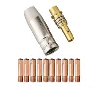 ComfyHarbor MIG Kit de carénage de buse de soudage et embouts de contact pour lampes de poche MB15, 14AK, 15AK, M6 x 25 mm avec buses de gaz 0,6/0,8/1,0 mm, ensemble de consommables en cuivre et oxyde