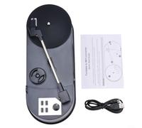 ComfyHarbor Mini tourne-disque avec fonction de conversion MP3, stockage de carte SD, vitesse 33/45 tr/min, système audio compact, pour collection de musique