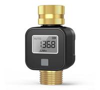 ComfyHarbor Minuteur d'eau de jardin avec enregistreur de débit, écran LCD, étanchéité IP55, vanne en laiton, contrôleur d'irrigation pour système d'arrosage extérieur