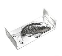 ComfyHarbor Moule à pâtisserie en forme de poisson en alliage d'aluminium avec pieds pour riz, gâteau, gelée, pudding, surface antiadhésive, facile à nettoyer, argenté, 21 x 10,6 x 5,2 cm (petit)