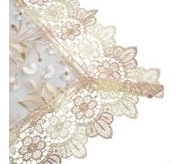 ComfyHarbor Nappe en dentelle brodée rectangulaire | Résistant à la chaleur, réutilisable, pour salon, cuisine, bureau, Noël, mariage, pour table basse occidentale décoration de