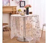 ComfyHarbor Nappe en dentelle, motif floral brodé en polyester pour salle à manger, goûter, mariage ou décoration d'intérieur de style rustique, plusieurs tailles pour tables rectangulaires ou carrées