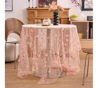 ComfyHarbor Nappe florale brodée en dentelle, 150 x 150 cm, nappe de table de salle à manger rustique en polyester pour décoration de fête, élégante pour linge de cuisine, motif feuilles, blanc, gris