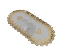 ComfyHarbor Nappe ovale en dentelle brodée en polyester pour chemin de table 50 x 110 cm absorbant l'humidité, décoration d'intérieur, pour salon, salle à manger, table basse, armoire, facile