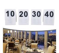 ComfyHarbor Numéros de table en acrylique de 1 à 40 cartes de tente en forme de V pour restaurant, fête de mariage, événement, décoration, chiffres noirs gras sur fond blanc, légers pour un nettoyage