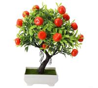 ComfyHarbor Oranger artificiel, plante fruitée en pot pour la décoration de la maison et du bureau, fausse verdure réaliste pour fête de mariage, Thanksgiving, Noël, anniversaire