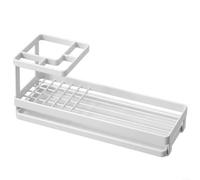 ComfyHarbor Organiseur de salle de bain, support de brosse à dents amovible avec plateau de drainage, support de rangement multi-grille en acier au carbone pour tasses à dentifrice et outils de lavage