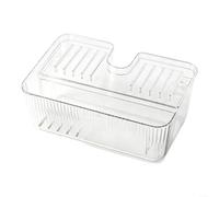 ComfyHarbor Organiseur d'évier de cuisine avec ventouse puissante | Porte-éponge pour égouttoir à vaisselle, panier de drainage incliné pour un débit d'eau efficace, rangement transparent en