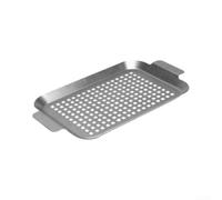 ComfyHarbor Panier de barbecue en acier inoxydable avec trous, plateau de cuisson perforé, pour viande, poisson, légumes, fruits de mer, accessoires de barbecue d'extérieur avec poignées, gril