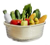 ComfyHarbor Passoire de cuisine en plastique double couche, avec couvercle anti-poussière, panier à vidange rapide, pour le lavage des fruits, légumes, bol de rangement spacieux anti-contamination