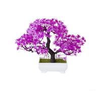 ComfyHarbor Plante artificielle en pot de pin 25 cm Violet vif Décor | Sept choix de couleurs, design résistant à la décoloration, structure légère, adapté au bureau, dépoussiérage facile