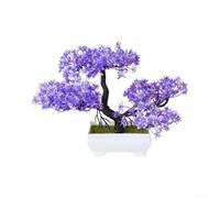 ComfyHarbor Plante artificielle en pot de pin 25 cm Violet vif Décor | Sept choix de couleurs, design résistant à la décoloration, structure légère, adapté au bureau, dépoussiérage facile