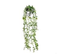 ComfyHarbor Plantes artificielles à suspendre dans un pot en plastique givré, herbe de Milan réaliste pour décoration murale, étagère murale, présentation de plantes d'intérieur en pot nécessitant peu