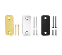 ComfyHarbor Plaque de remplissage de trou de bord de porte en acier inoxydable blanc, 5,6 x 2,8 cm, couvercle de pêne dormant robuste pour portes standard, comprend des vis et des bandes de bois pour