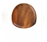 ComfyHarbor Plateau à goûter fabriqué à la main en bois de noyer, assiette à dessert en acacia de style japonais avec laque urushi naturelle, plat de service artisanal irrégulier pour sushis et