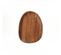 ComfyHarbor Plateau à goûter fabriqué à la main en bois de noyer, assiette à dessert en acacia de style japonais avec laque urushi naturelle, plat de service artisanal irrégulier pour sushis et