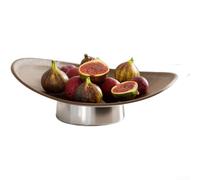 ComfyHarbor Plateau à goûter noir 29 cm ABS moderne (marron) | Finition noire mate, esthétique moderne, design léger, facile à déplacer, résistant à la poussière
