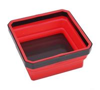 ComfyHarbor Plateau à vis magnétique pliable, bol en silicone de 11,4 cm pour le rangement de pièces d'outils, organisateur pliable pour charpentiers et plombiers, design peu encombrant (rouge)