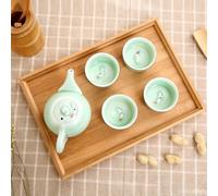 ComfyHarbor Plateau de service carré en bois naturel avec finition lisse fabriquée à la main pour service à thé, collations ou pain, style moderne, 37 x 26 cm (28 x 21 x 2,5)