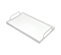 ComfyHarbor Plateau de service en métal, grand support de rangement carré, avec poignée, design d'angle non fermé, pour l'organisation de la cuisine et de la salle à manger, plateau en acier au