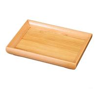 ComfyHarbor Plateau de service rectangulaire en bois naturel pour la maison, le café, le restaurant, bords lisses, robuste, décoratif, beige, 28 x 21,5 x 3 cm (A)