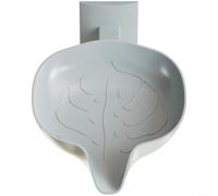 ComfyHarbor Porte-savon en forme de feuille, accessoire de salle de bain mural réglable avec rotation à 180° et installation sans perçage pour un drainage efficace et garder le savon sec (L gris)