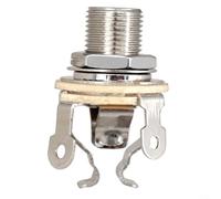 ComfyHarbor Prise d'entrée stéréo de 6,35 mm, pour sortie de micro de guitare électrique, connecteur jack femelle à 3 pôles en laiton, pièce de rechange pour guitare basse, support de panneau audio de