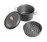 ComfyHarbor Ragoût portable et ébullition, récipient de cuisson en aluminium de 7,5 L à double usage pour le camping et les pique-niques, batterie de cuisine d'extérieur de grande capacité pour la