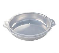ComfyHarbor Récipient de rangement alimentaire rond en acier inoxydable avec couvercle, plateau monobloc 304, design à double poignée pour servir des plats, des salades, des collations, 26 cm de